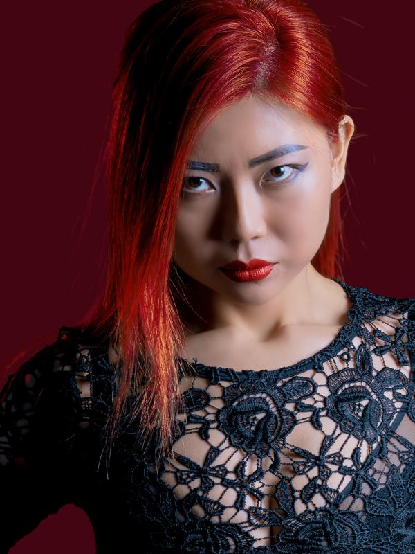 A girl in red